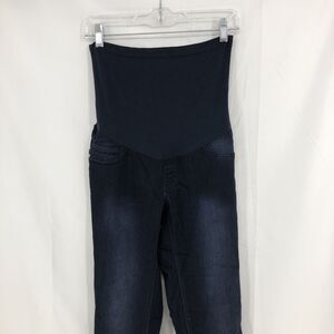 Fade to Blue Skinny Maternity Jeans Dark Wash Stretch Full Panel Small